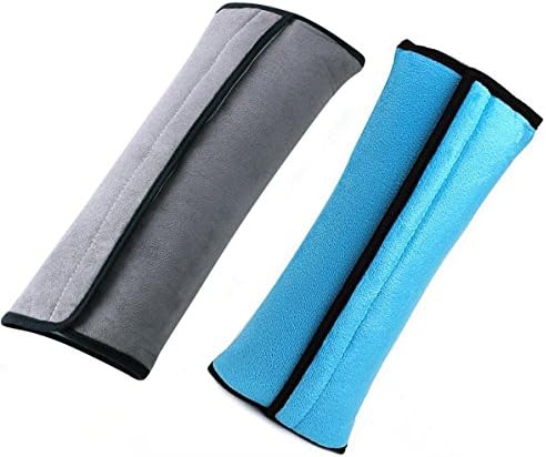 Kids Auto Seat Belt Pillow, XIANCAIDAN Baby Car Seat Belt Covers, Plush Soft Travel Adjust Vehicle Shoulder Pad, Car Safety Belt Strap Protector Cushion, Headrest Neck Support For Children-Blue