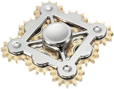 9 Gears Metal Fidget Hand Spinner Brass High Speed Spins Killing Time Stress Relief Toy （2Color Selection） (silver)