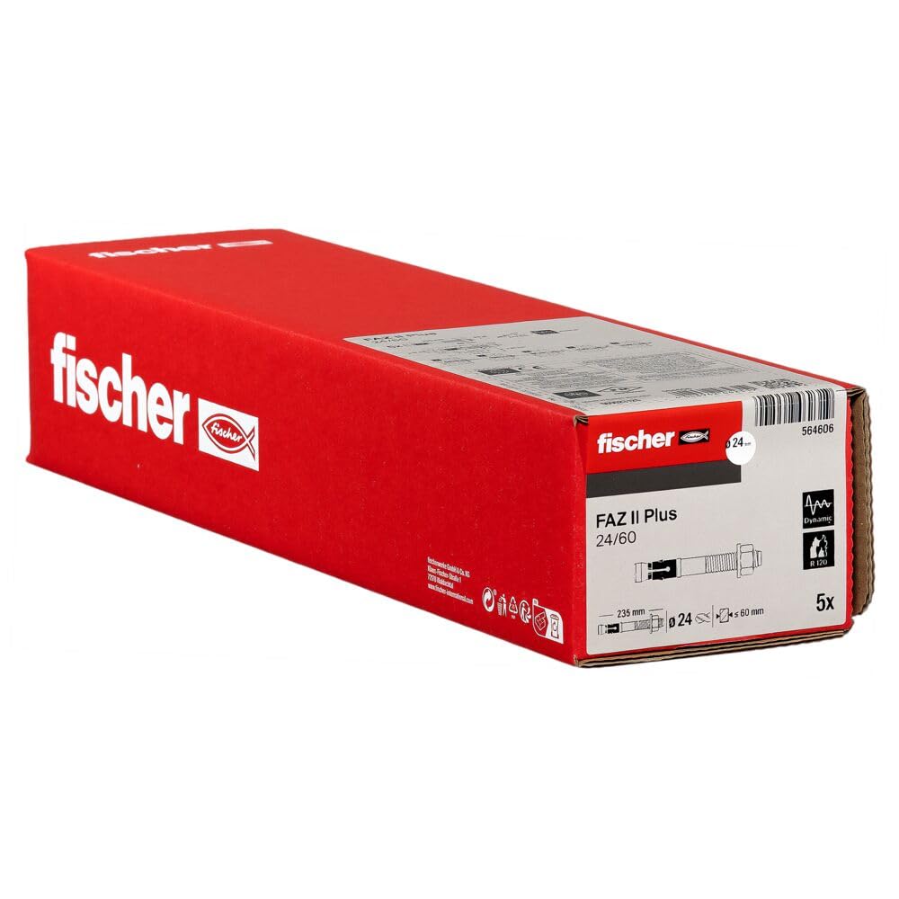 fischer FAZ II Plus 24/60 gvz, heavy duty anchor with high load capacity, anchor bolt for fixings of heavy loads and steel structures, seismic & ETA approval