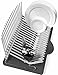 Vremi Dish Drying Rack - Collapsible Dish Rack and Drainboard Set - Foldable Space Saving Dish Drainer Rack Plastic with Tray for Kitchen Sink - Compact Modern Fold Away Dish Dryer Rack - Black Gray