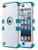 iPod Touch 6 Case,iPod Touch 5 Case ,ULAK 3in1 Anti Slip iPod Touch Case Hybrid with Soft Flexible Inner Silicone Skin Protective Case Cover for Apple iPod Touch 5 6th Generation (White/Blue)