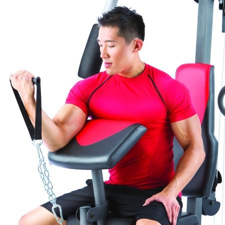 Home Gym Weider 214 lb Stack, 300 lbs, exercise chart, ankle strap, vinyl seats - Thumbnail 5