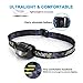 CREE LED Headlamp Flashlight for Running, Dog Walking, Camping, Hiking, Fishing, Cycling, Night Reading and DIY Work (waterproof red light) Purple (white & red lights)