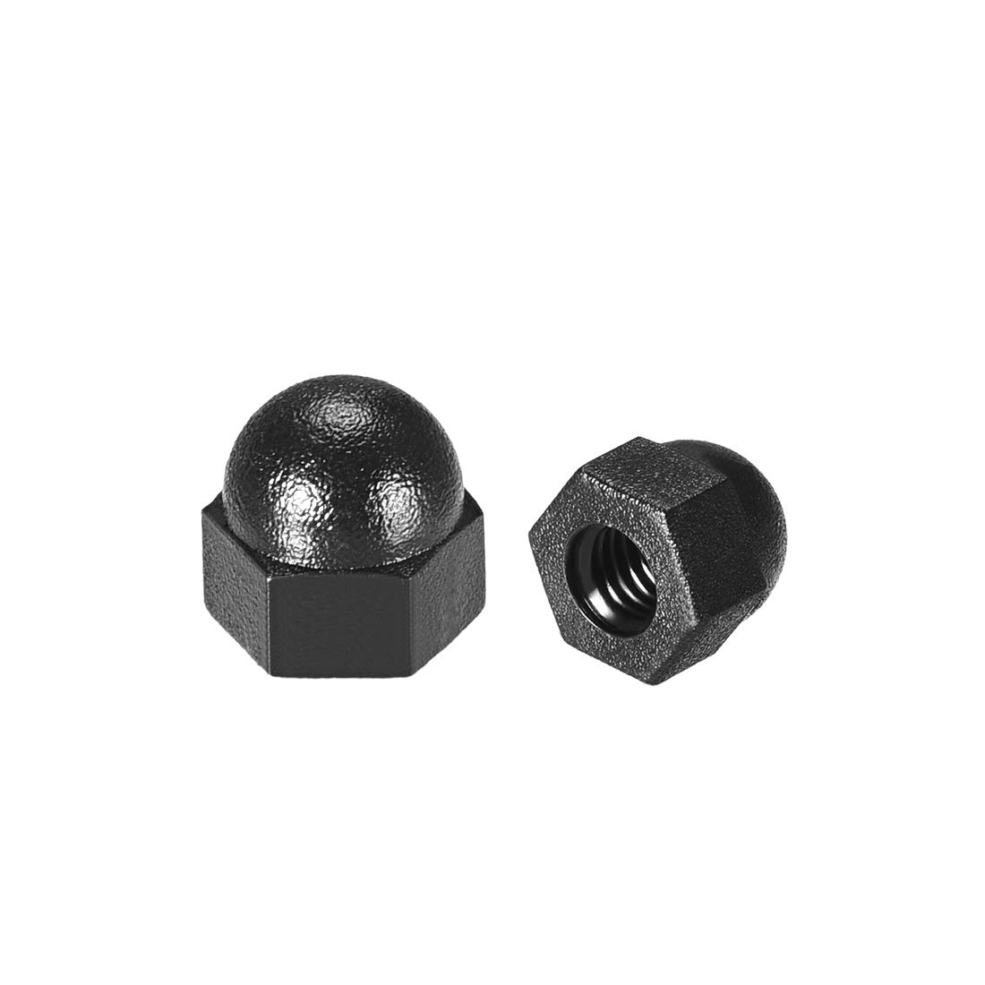 sourcing map M3 Cap Nut, Hex Acorn Dome Head Nuts for Screws Bolts Nylon Black 50 Pcs