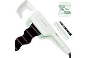 VODANA Professional Triple Flow Ceramic Hair Waver - Easy Beach Waves with Embedded Double Barrel Wave Iron. Experience Instant Heat, Long-Lasting Performance (1.6 inch, Soft Mint)