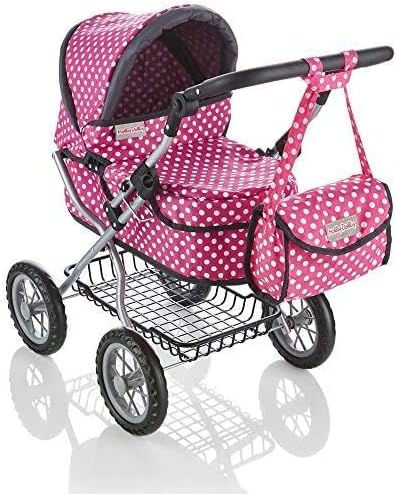 Molly Dolly Pram Doll's Pram with Adjustable Handle Height 40-60cm