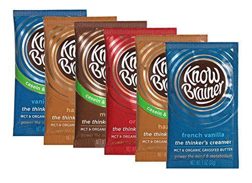 Know Brainer 6 Count Coffee Creamer, Sampler Caddie, Try Our Dairy and Non-Dairy MCT Creamers