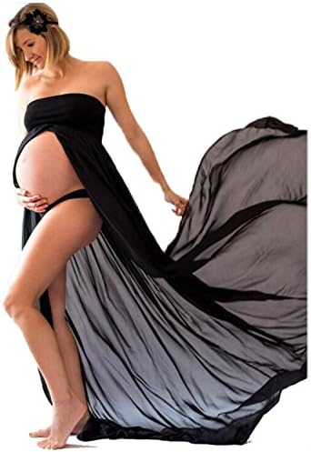 New Mommy Maternity Split Front Sheer Chiffon For Portrait&amp;Photograph