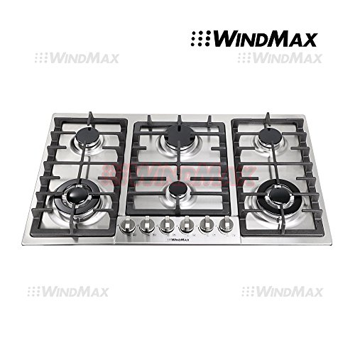 WindMax-Euro-Style-34-Stainless-Steel-6-Burner-BuiltIn-Stoves-NG-Gas-Cooktops-Cooker