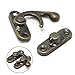 10pcs Antique Curved Buckle Horn Lock Clasp Hook,LIYUDL Jewelry Trinket Wooden Box Hasp Clasps Latch Hook Dark Bronze
