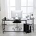 Ulikit Modern L Shaped Computer Desk Corner Gaming Desk Computer Table Workstation Office Wood Top Desk Black 66