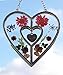 KY&BOSAM Sun-Catcher Grandma Gifts Grandma Heart Glass Wind Chimes for Outside Really Flower Colorful Heart Suncatchers Outdoor Sun-Catcher for Garden Windows Indoor Home Trees Patio Yard Porch Decor