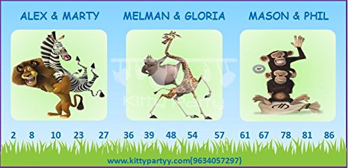 Madagascar Theme Printed Tambola Ticket