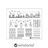 Winstonia Christmas Nail Stamping Plate Nail Art Image Stencil Manicure Template Festive Winter Holiday (Winter Wonderland)