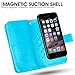 idudu iPhone 6 Plus/iPhone 6S Plus Case, Luxury PU Leather Wallet Flip Cover Case with Credit Card Holder Built-in 9 Card Slots & Wrist Strap for iPhone 6 Plus/iPhone 6S Plus (light blue)