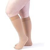 Sigvaris Specialty 554 Secure Women's 40-50 Closed Toe Knee High Compression Stockings w/Silicone Band Beige M2 Long