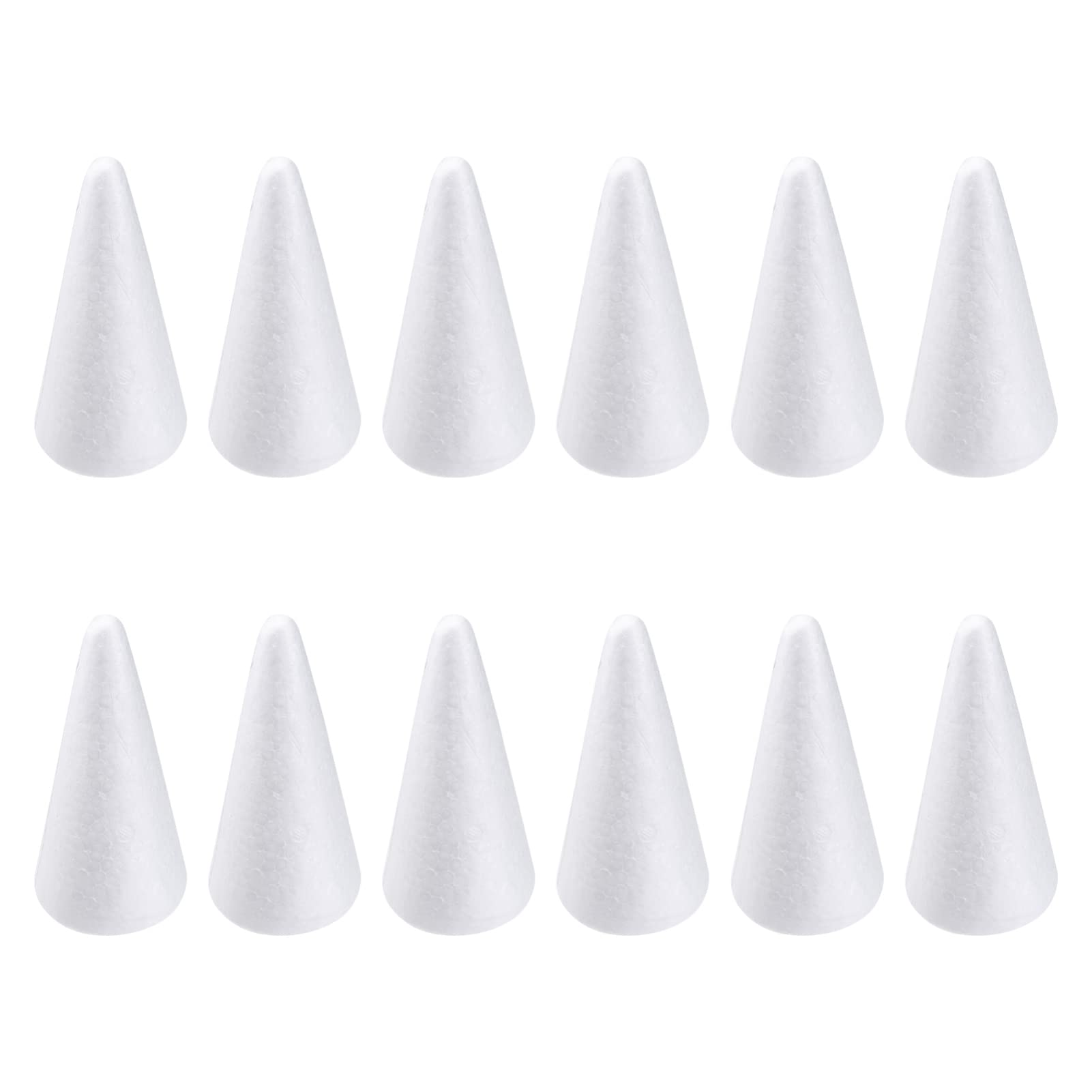 Happyyami Home Decor 12pcs 15cm Christmas Craft Foam Cone Christmas Tree Foam Disc Foam Cone White Foam Cone DIY Modeling Christmas Tree Decoration Home Accessories