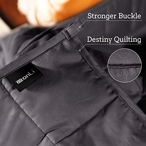 ZonLi Cooling Weighted Blanket 15 lbs(48''x72'', Twin Size, Grey