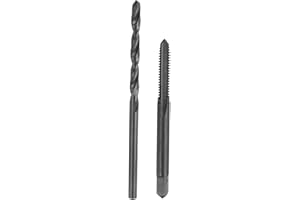 uxcell Tap and Drill Bit Set, 1pcs 6-32 UNC Straight Flute Thread Screw Taps & 1pcs 2.8mm Twist Drill Bits, Black Oxide HSS-6