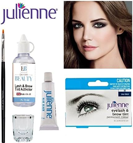Julienne Eyelash Eyebrow Tint Tinting Kit Dye Blue Black Tint Brush Dish Oxidant