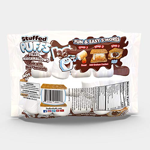 Stuffed Puffs, Chocolate Filled Marshmallows (10 oz bag, Pack of 2)