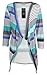 Myobe Women's Fashion Geometric Print Drape Front Cable Knit Cardigan, Blue, X-Large