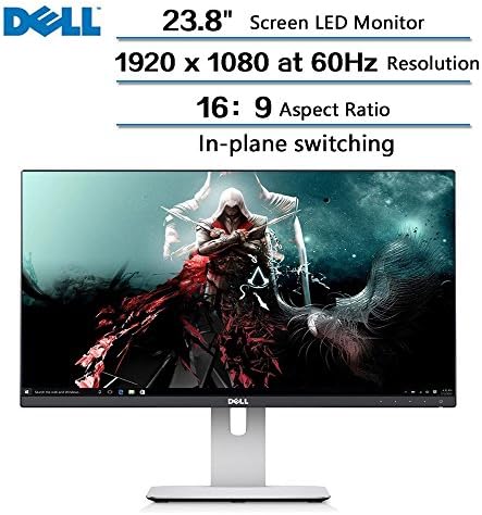 2018 High Performance Flagship Dell UltraSharp 23.8” Inch Full HD (1920 x 1080) Widescreen LED-backlit LCD Monitor with Stand (Certified Refurbished)