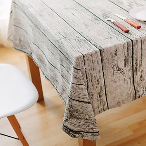 Dining Tablecloth WGZOJOPD Retro Soft Cotton and Linen Tablecloth Wood Grain Simulation Bark Dustcloth Photography Background Cloth (90 x 90cm(35 x 35inch))