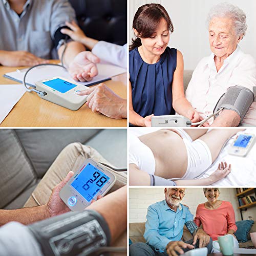 Upper Arm Blood Pressure Monitor Automatic BP Machine FDA Approved with Large Cuff and Large Backlit LCD Display for 2 Users 180 Readings