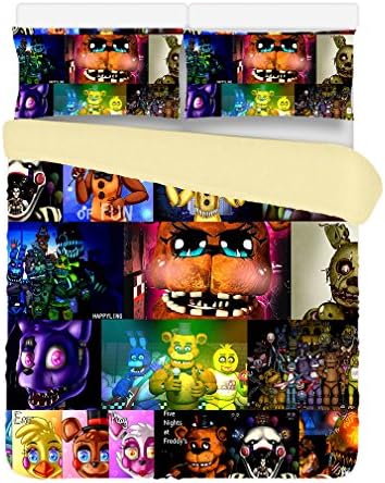 Custom Five Nights at Freddy's 3 Piece Duvet Cover Bedding Set Twin Size 160x210CM