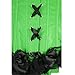 Womens Floral with Black Lace Trim Corset Satin Overbust Waist Cincher Bustier, Green, M/Natural waist:26-27inch