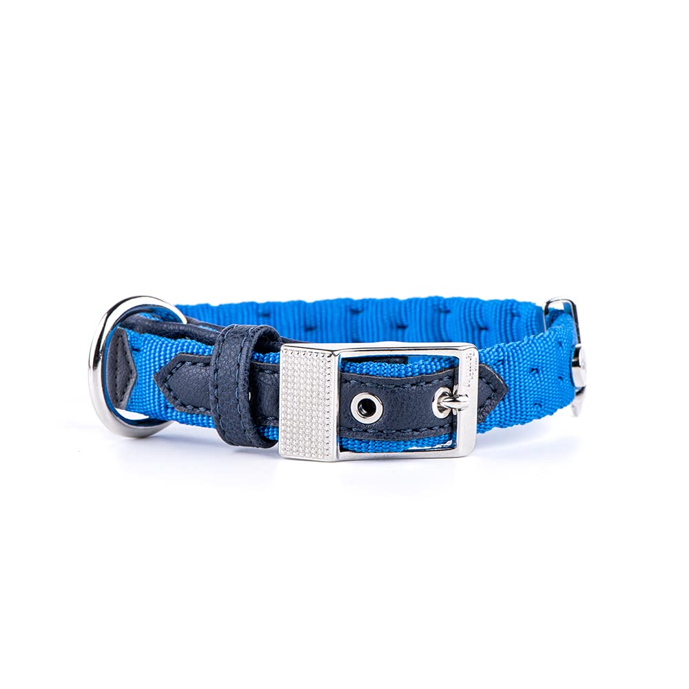 MyFamily Adjustable Dog Collar in Nylon Made in Italy, White Bronze Metallic Finish, Comfortable and Durable, Handmade, Milan Collection