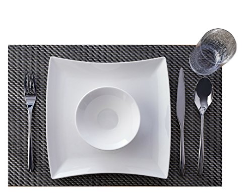 The Kyoto Collection by Ensemble - Designer Curated Place Setting for 4 (Dinnerware, Glassware, Flatware and Placemats)