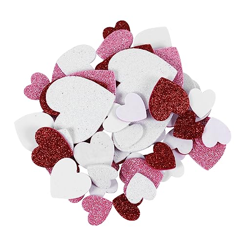 LIFKOME Valentines Photo Booth Props 300pcs Glitter Foam Heart Stickers for Children Handcraft Decor