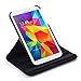 AiSMei Tab 4 8.0 Case, Rotating Stand Case for Samsung Galaxy Tab 4 8.0 SM-T330NU SM-T331, SM-T337 8-Inch Tablet PC, 8inch PU Leather Case + Bonus Stylus + Screen Protector - Black