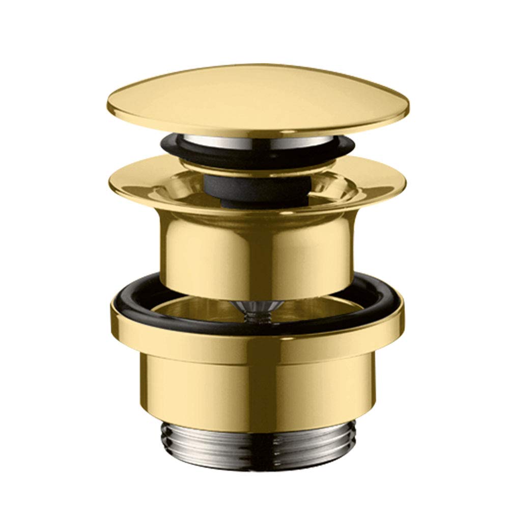 hansgrohe Push-Open Drain Fitting for Basin and Bidet Mixer Taps Polished Gold Look