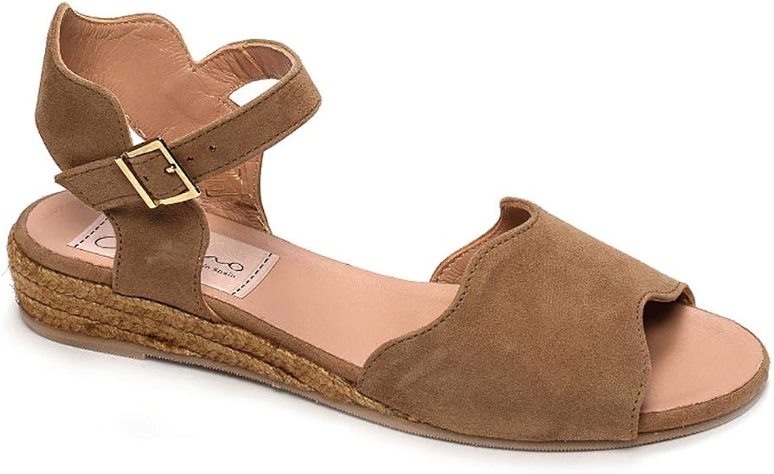 GAIMO Wedge Sandal Low Spade Waves Brown Size 8 UK