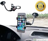 Universal long armed double clip phone cradle holder mount stand for cars/boats fits up to 6-Inch smartphones, samsung phones, iPhone 6,6 Plus, 7,7 Plus, iPhone 8, iPhone X and any GPS devices