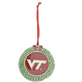 Virginia Tech Hokies Wreath Metal Christmas Ornament
