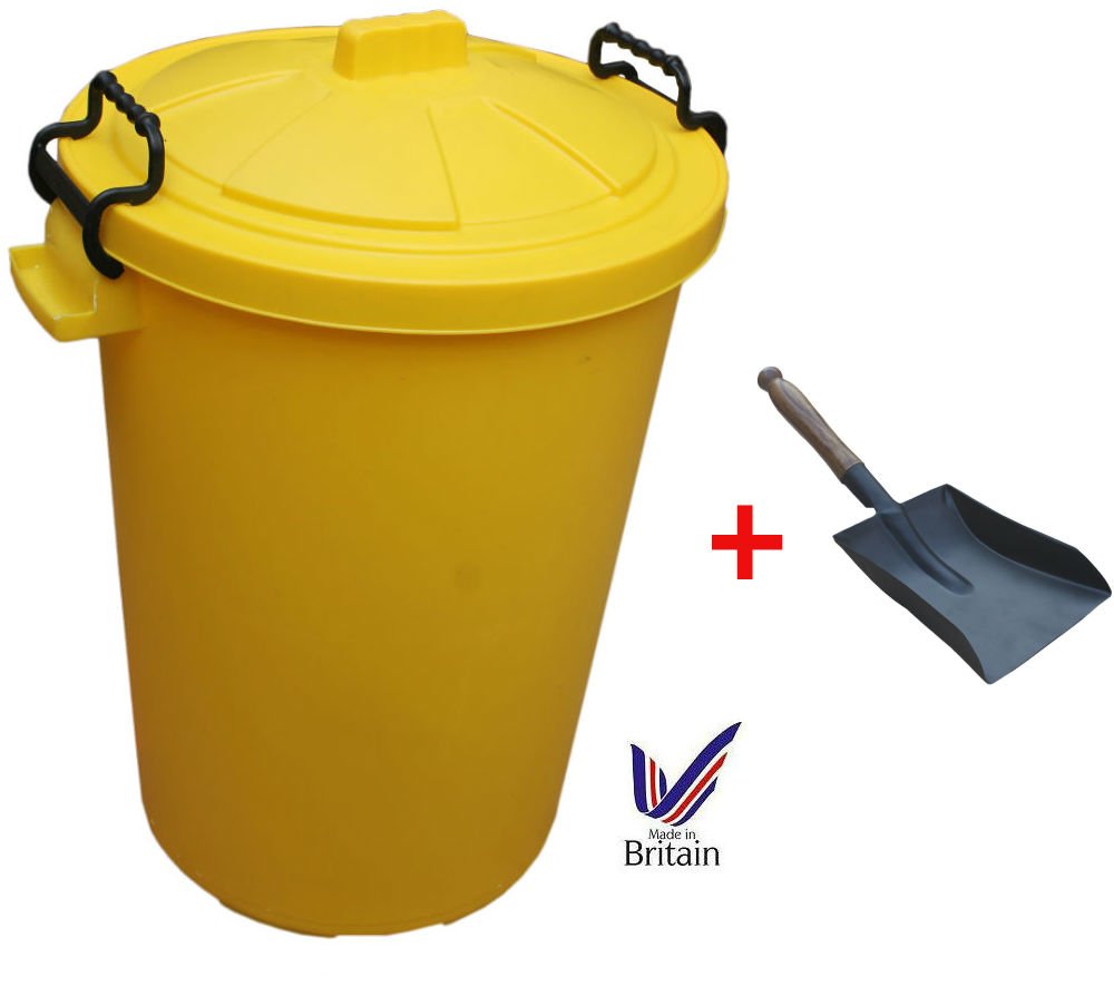 85L 85 Litre Yellow Plastic Bin Ideal for Rubbish / Food Storage