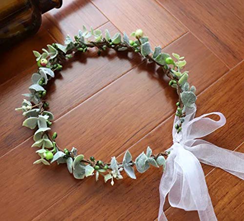 June Bloomy Greenery Leaf Crown Rustic Wedding Headpiece Bridal Headband Photo Prop (S-Leaf)