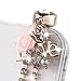 Cute Crystal LOVE Pink ROSE Chain Charm Cell Phone Dust Plug For iPhone iPad Mini iPad iPod Touch Samsung Huawei MI Android phone with 3.5mm earphone jack IP570b-3