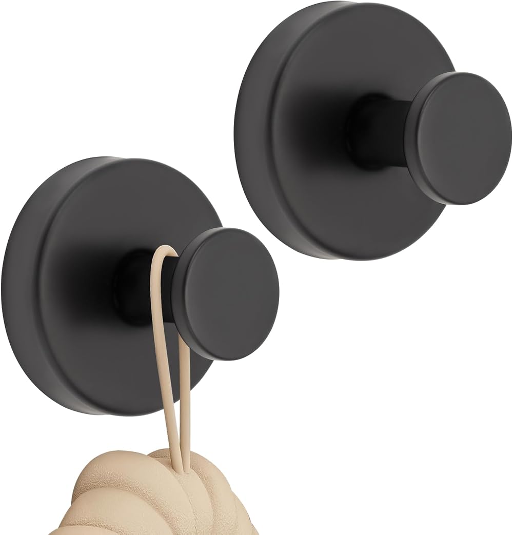 Bafiwu 2PCS Stainless Steel Suction Hooks Shower Bathroom Adhesive Hooks