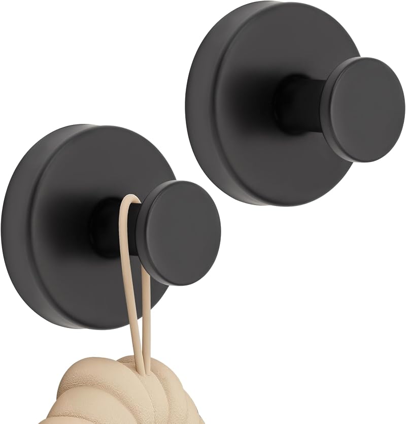 Bafiwu 2PCS Stainless Steel Suction Hooks Shower Bathroom Adhesive Hooks