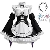Ainiel Valentines Day Outfit Women Anime Cosplay Lolita Fancy Dress Maid Dress With Socks Headwear Sets