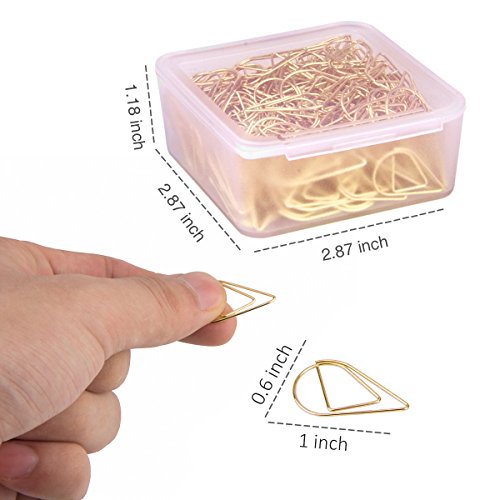 DeedyGo 250 Pcs Gold Cute Paper Clips, Smooth Steel Wire Paper Clips In Durable Box for Office Supplies School Students - (1 inch/25mm)