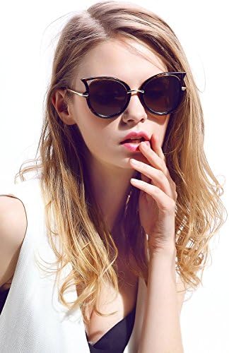 Women Cat Eye Cateye SunglassesShadesRetro Vintage Classic Oversized Novelty Glasses Eyewear EyeglassesUV400 UV Protection (Leopard frame brown lens, 66)