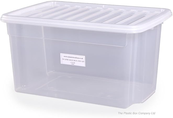 Plastic Box Suppliers Wham - Juego de 5 cajas con tapa (plástico, 50 L): Amazon.es: Hogar