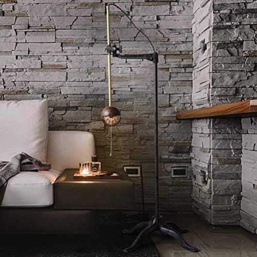 KOSGK Modern Floor Lamps Vintage Adjustable Light Industrial Vintage LOFT Style Imitation Copper Long Arm Standing Reading Floor Light Design Fixture Lighting