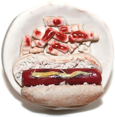 Hot Dog and Crinkle French Fries With Ketchup Fake Food Ring